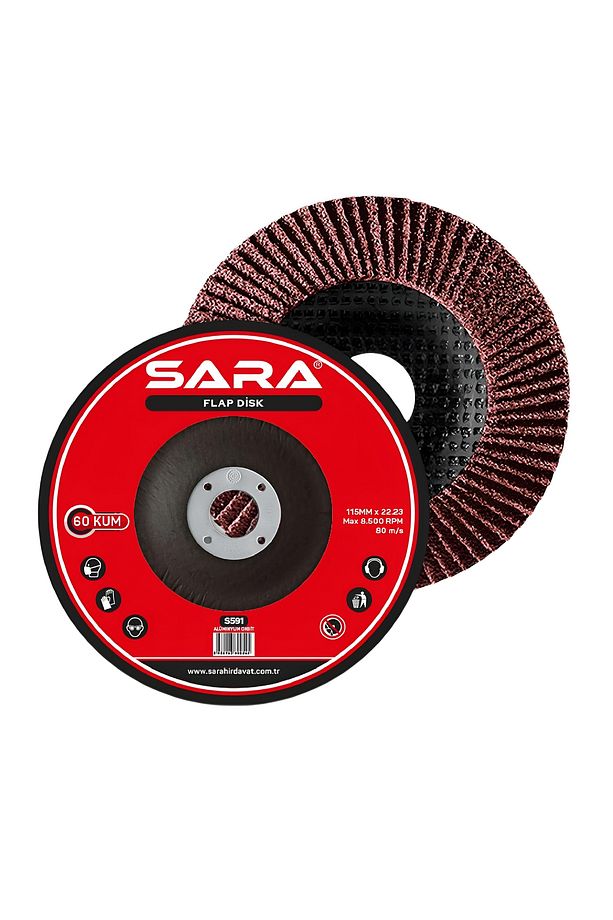 Flap Disk Zımpara Taşı 115x22 60 Kum 10 ADET - 1