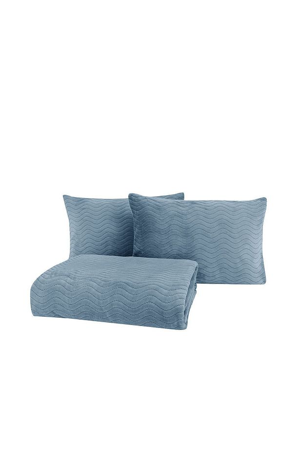 Dazel Tek Kişilik Battaniye Yatak Örtüsü Seti 170x225 Cm - Indigo - 3