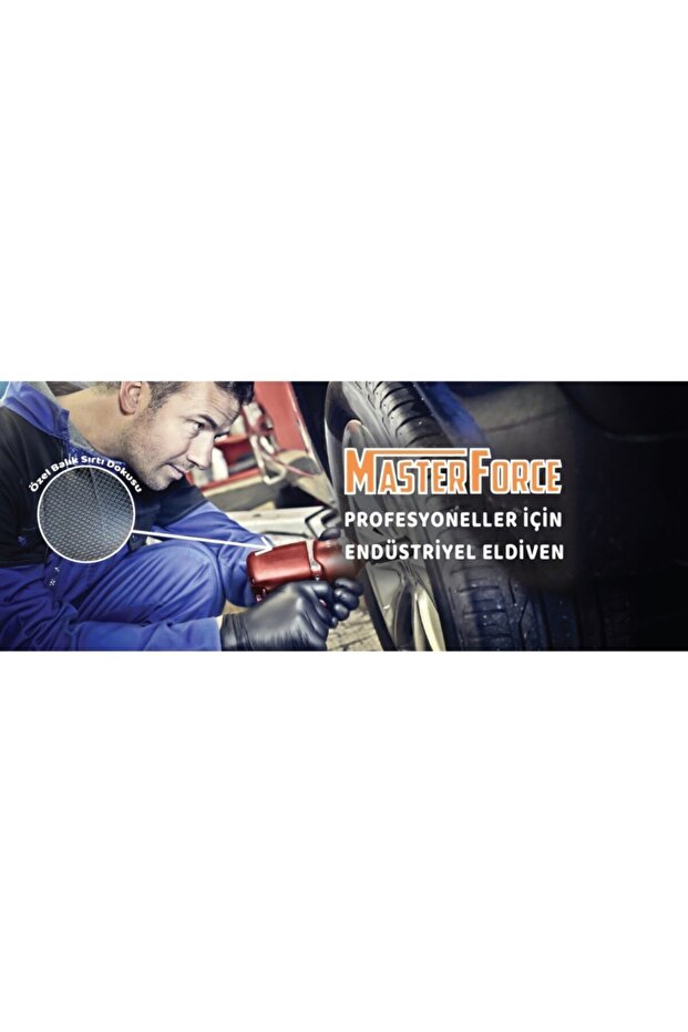 Master Force Kalın Siyah Nitril Eldiven 50 Adet M Beden - 3