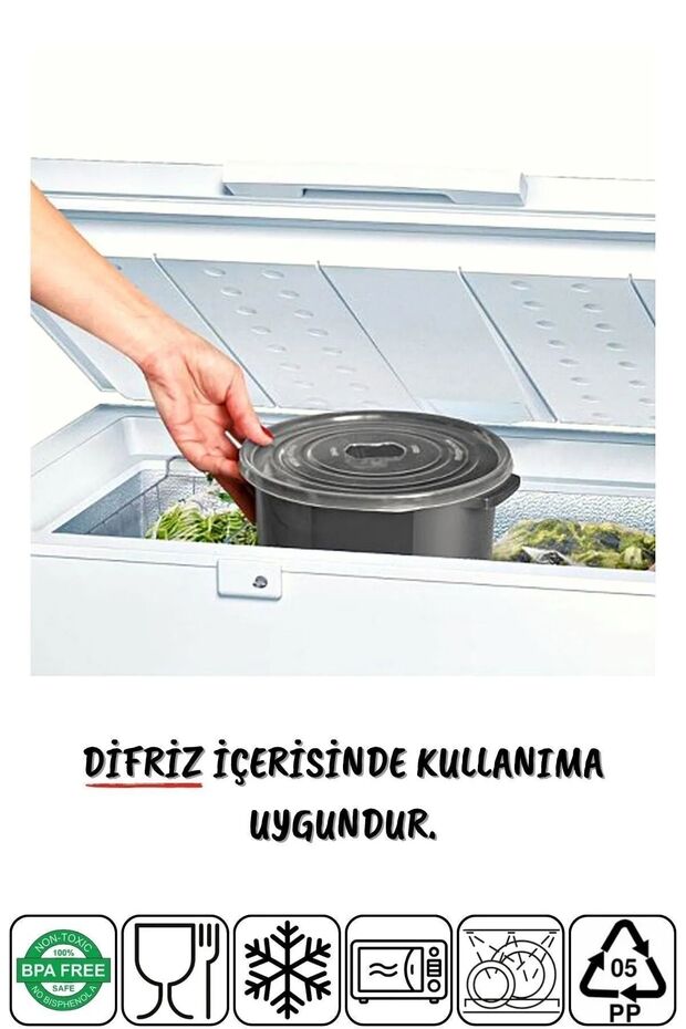 Mikrodalga Ve Difrizde Kullanılabilen Saklama Kabı Seti Yuvarlak 12'li Mürdüm - 4