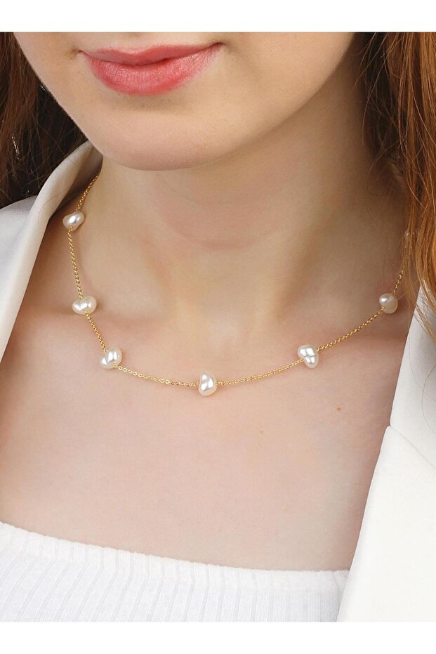 سلسلة قلادة بتصميم سلسلة اللؤلؤ - 2