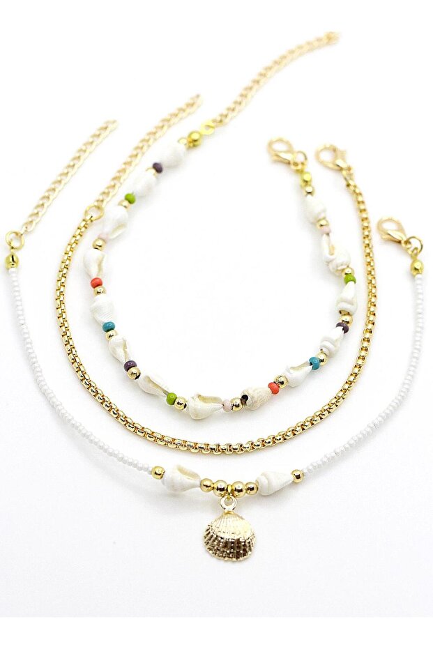 خلخال ثلاثي من سلسلة صدف - 5