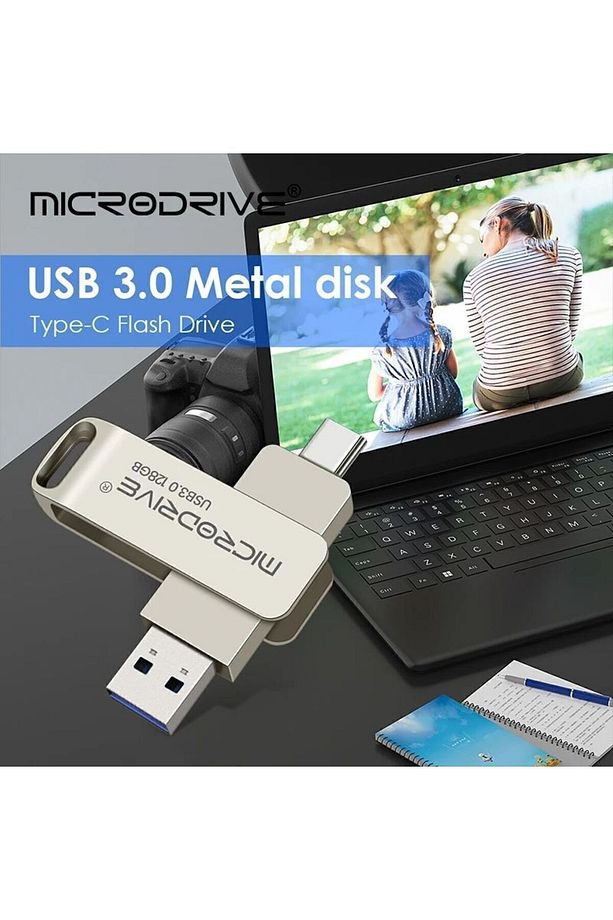 128GB. Type-C ve Usb 3.0 Çift Girişli Otg Metal Sağlam - 3