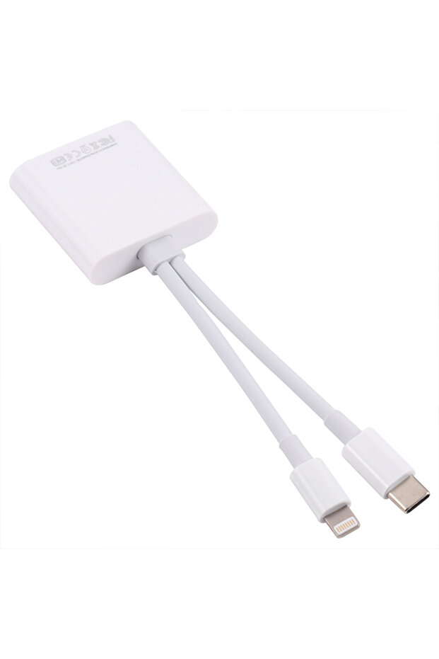 محول Nk-101Yst Pro من النوع C/Lightning إلى بطاقة SD-TF باللون الأبيض