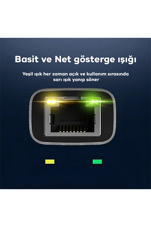 USB 3.0 to RJ 45 2.5 Gbps Ethernet kablosu SİYAH - 3