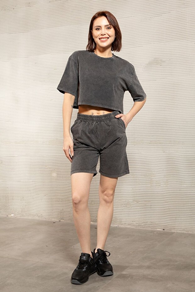 Women's Crop Shorts Set