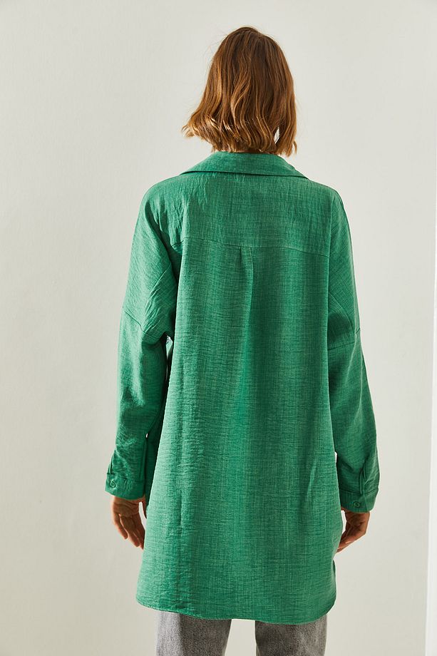 Kadın İşlemeli Taşlı Oversize Gömlek 60251032 - 6