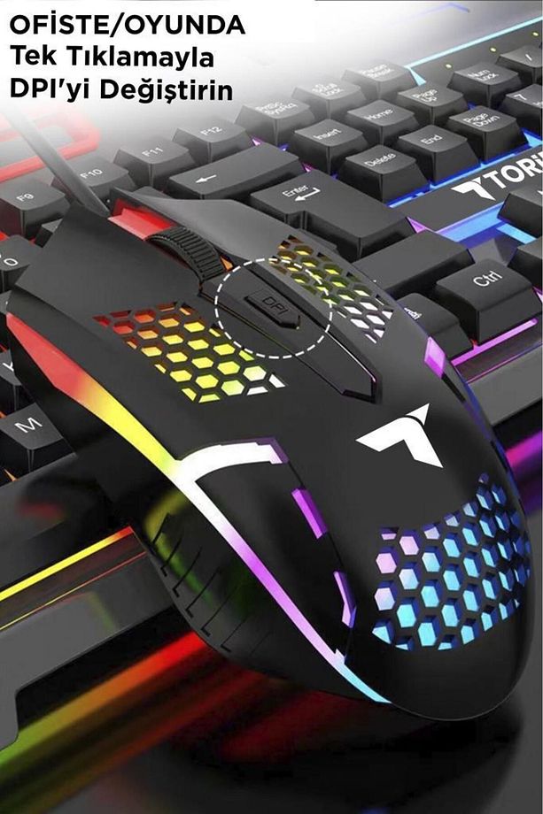 TMK-06 Gaming Rgb Işıklı Kablolu Q Klavye ve Mouse Seti Siyah - 6