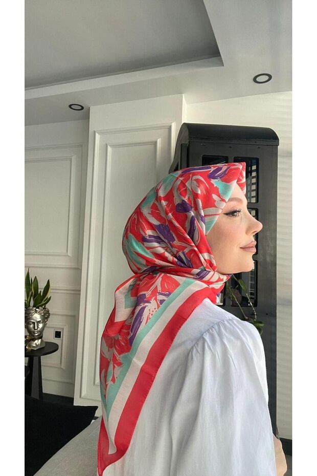 وشاح ناعم بنمط أوراق الشجر من Er-Ay - صيفي، قماش رقيق قابل للتنفس، اتجاه عالي الجودة