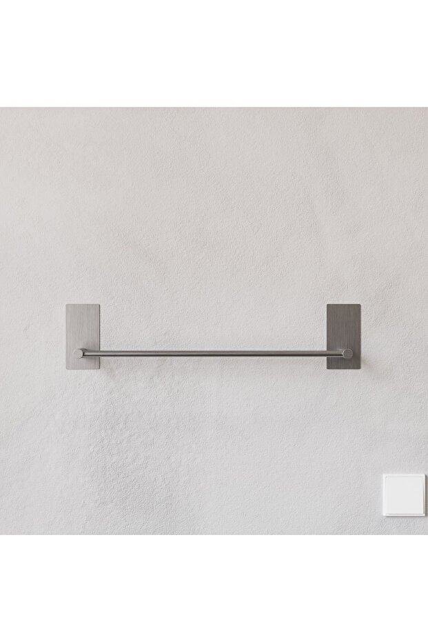 Paslanmaz Çelik Havlu Askılığı / Havluluk - Yapışkanlı Sistem - Altomonte 50cm Tam Havlu Ölçüsü - 7
