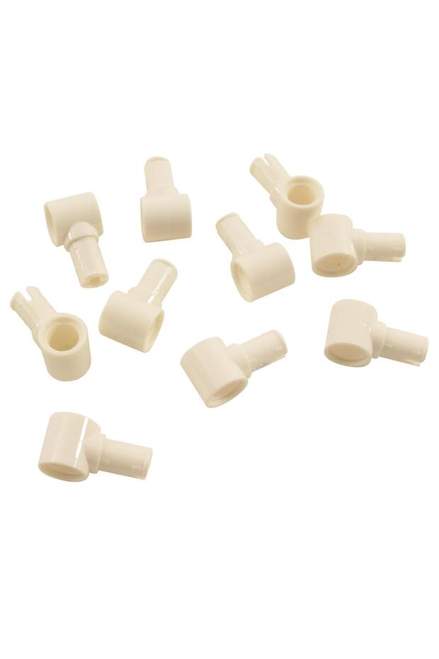 Custom Technic Moc Accessory: Mindstorms White with Pin Hole 4 Pcs