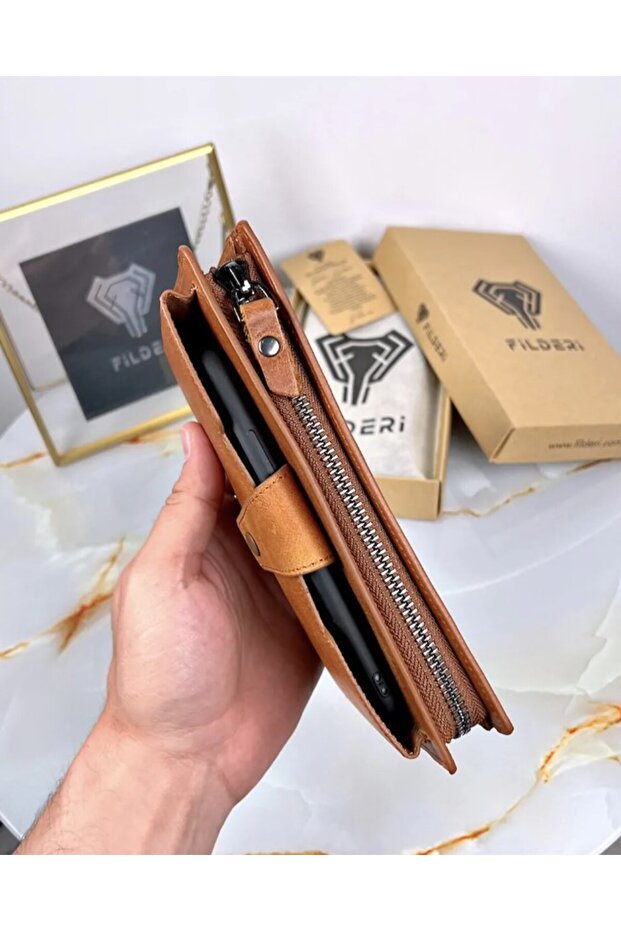 Wallet with Large Compartment and Phone Compartment and Handle - 5