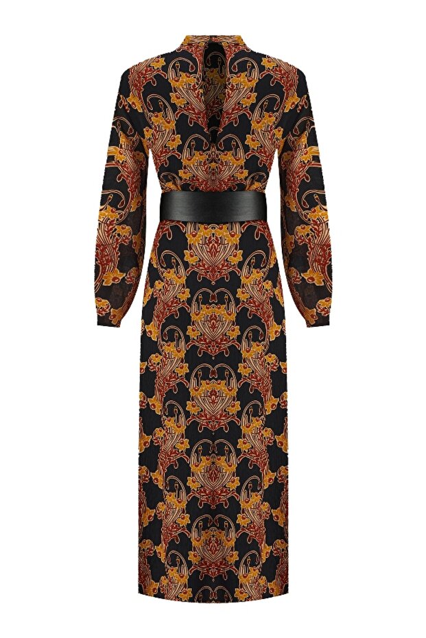 Baroque Patterned Maxi Dress - 6
