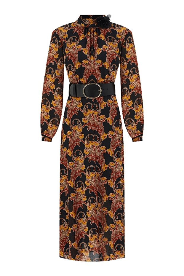 Baroque Patterned Maxi Dress - 5