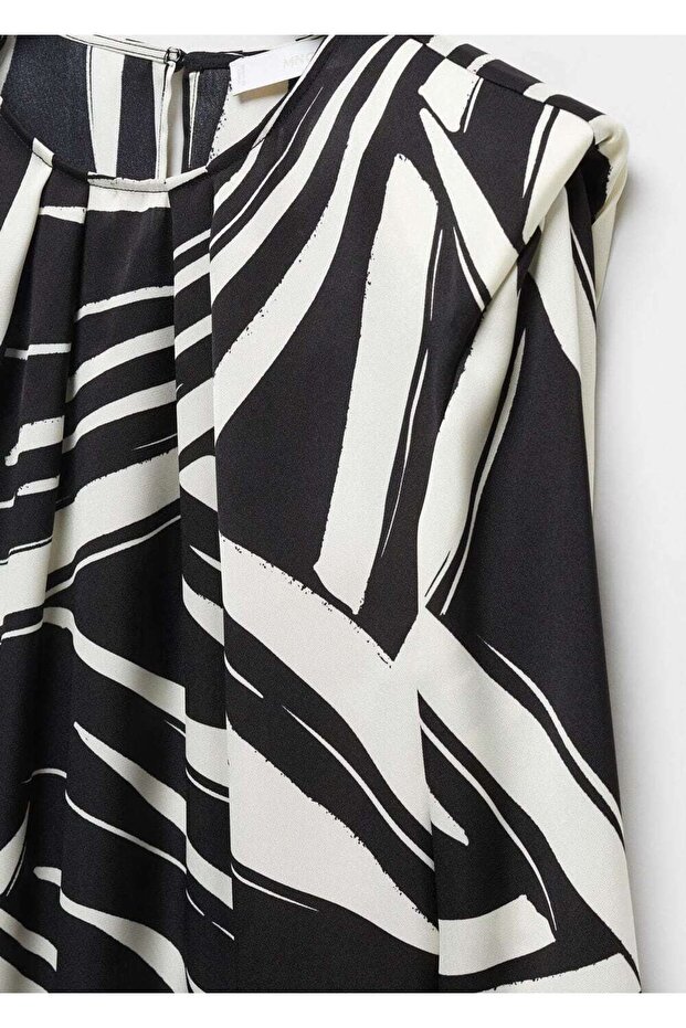 Desenli kısa elbise - 6