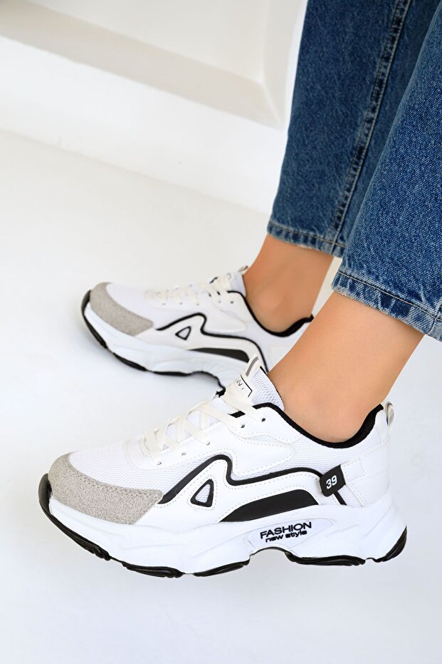 Fehér-fekete női tornacipő 17834 - 4