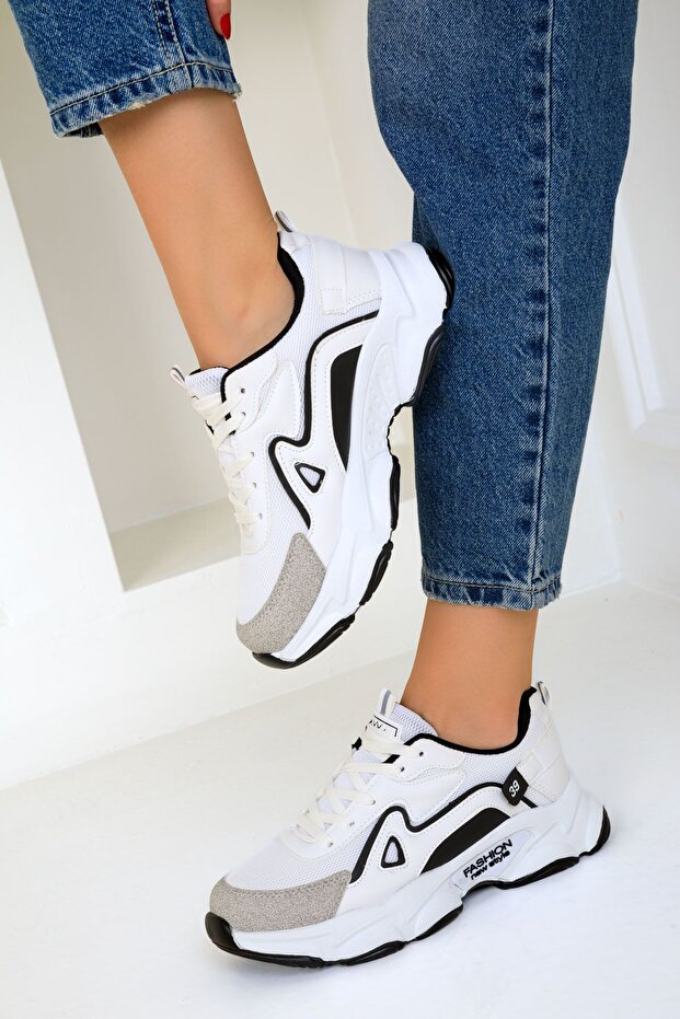 Fehér-fekete női tornacipő 17834 - 1