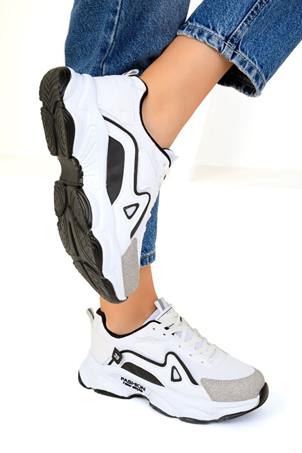 Fehér-fekete női tornacipő 17834 - 3