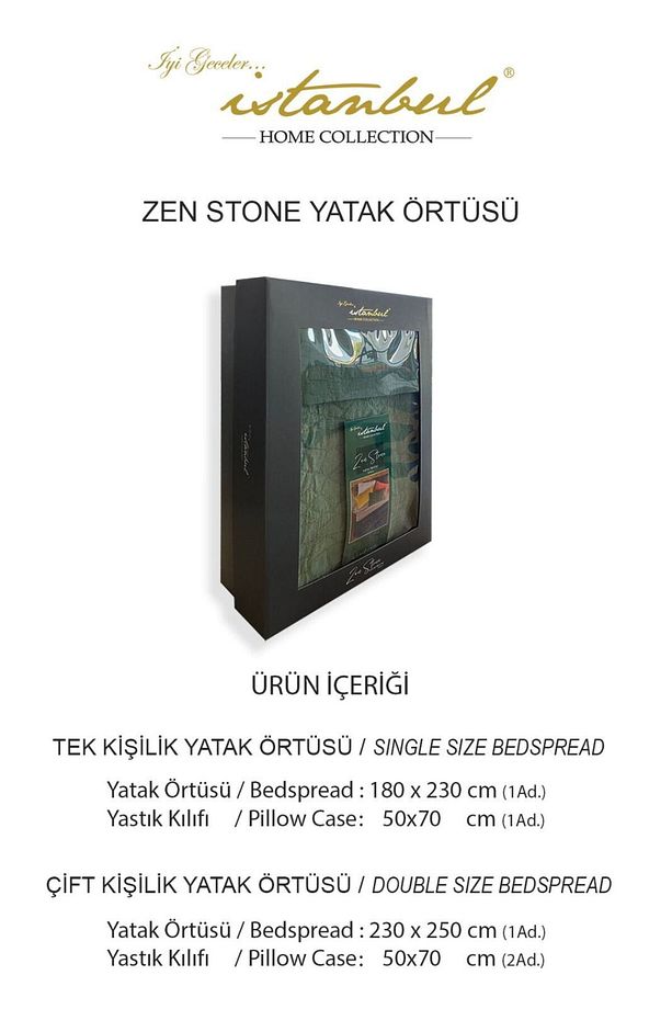 Zen Stone Tek Kişilik Yatak Örtüsü Seti - 4