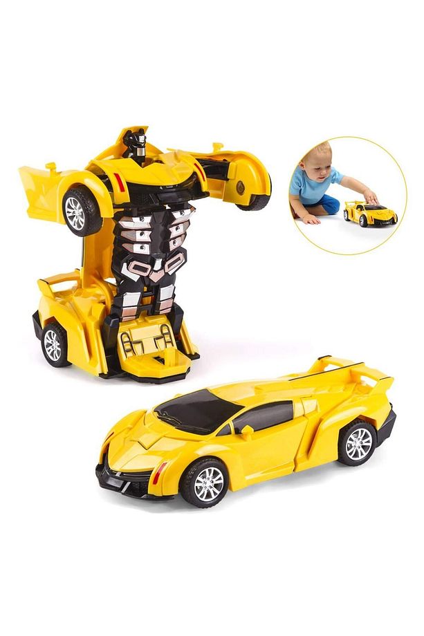 Transformers Robot Çek Bırak Kendinden Robota Dönüşen 1:32 Bugatti Lamborghini Araba - 4
