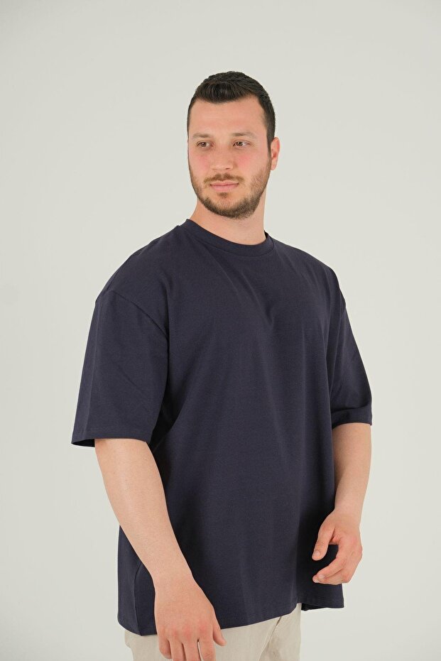 Ανδρικό κοντομάνικο μπλουζάκι Navy Blue Basic - 1