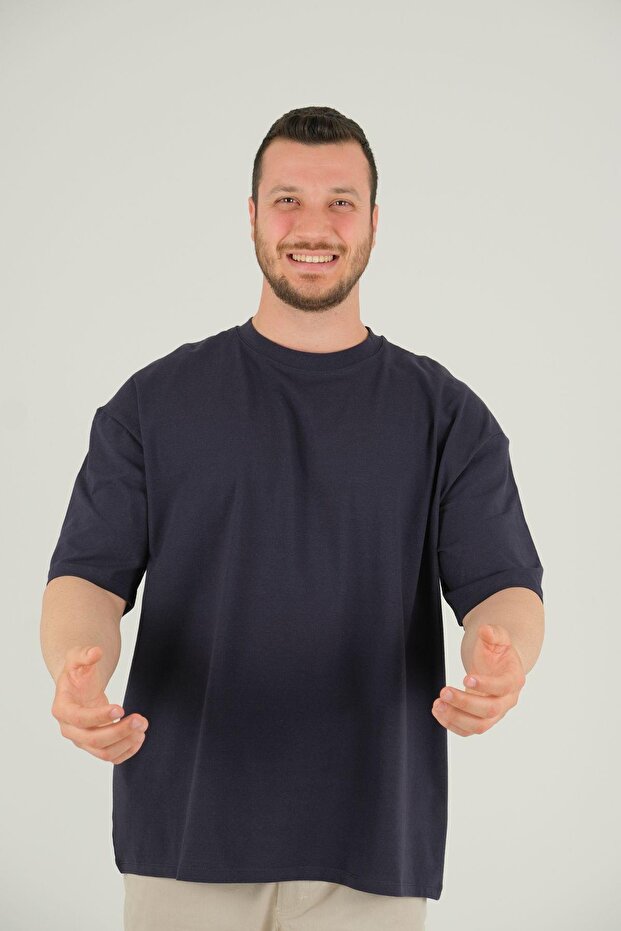 Ανδρικό κοντομάνικο μπλουζάκι Navy Blue Basic - 3