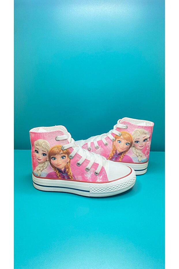 ELSA AND ANNA SNOWS - Children's Baby Orthopedic Comfortable Shoes, Printed and Laced Linen