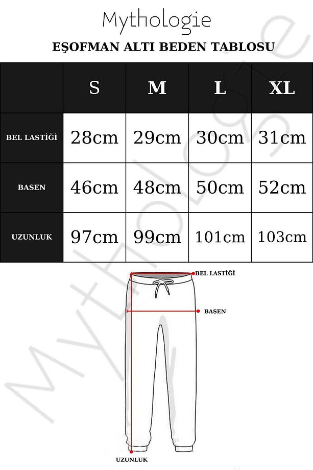 Basic Düz Eşofman Altı Jogger - Gri Lastik Paça Yüksek Bel Kışlık - 3