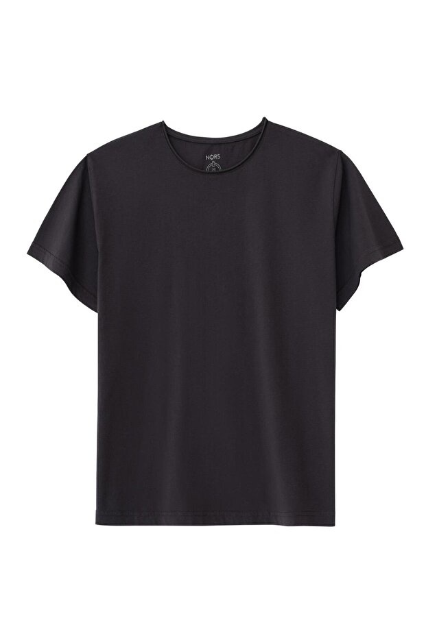 Regular Loose Yaka Tshirt - Antrasit - 1