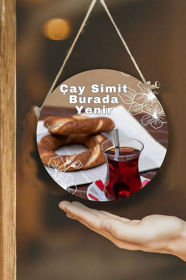 Simit Salonu Için Duvar, Kapı, Tek Taraflı Askılı Pano Karşılama Tabelası, Tablo Süs Dekor - 3