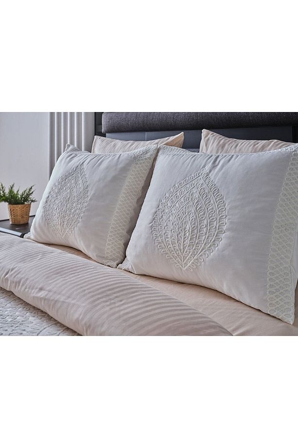 Doqu Home Lalezar Tek Kişilik Yatak Örtüsü Krem - 3