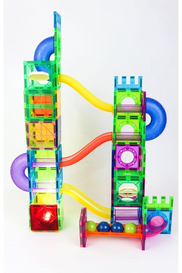 مجموعة ألعاب Magblock المغناطيسية والأسطوانات المكونة من 108 قطعة - مجموعة ألعاب تعليمية وذكية - 8