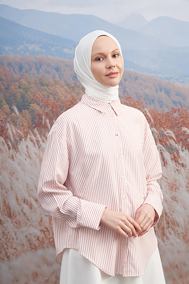 Rustik Pamuksu Şal - Krem - 1