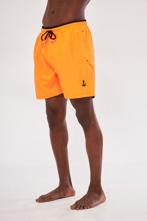 Renkli Cep Fermuarlı Deniz Şortu - 5