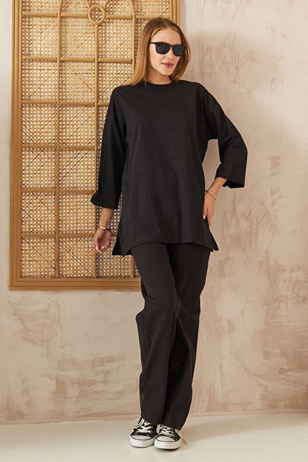 تي شيرت أسود أساسي - 4-6694 - 3