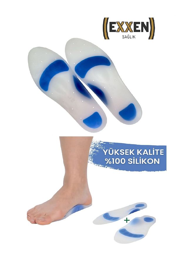 Ark Takviyeli Taban Düşüklüğü Düz Taban Içe Basma Destekli Anatomik Silikon Ayakkabı Tabanlığı - 1