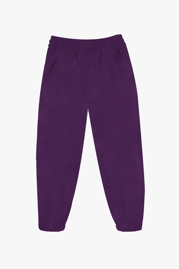 Purple Fleece Sweatpants - Girls and Boys with Pockets