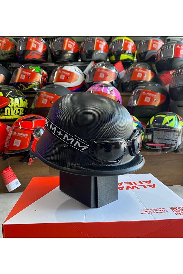 MotoModa Chopper Gözlüklü Kask