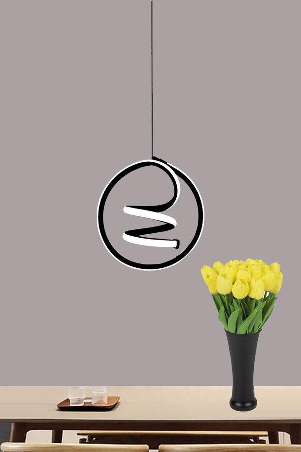 Dart Siyah Kasa Ledli Sarkıt Avize - 1