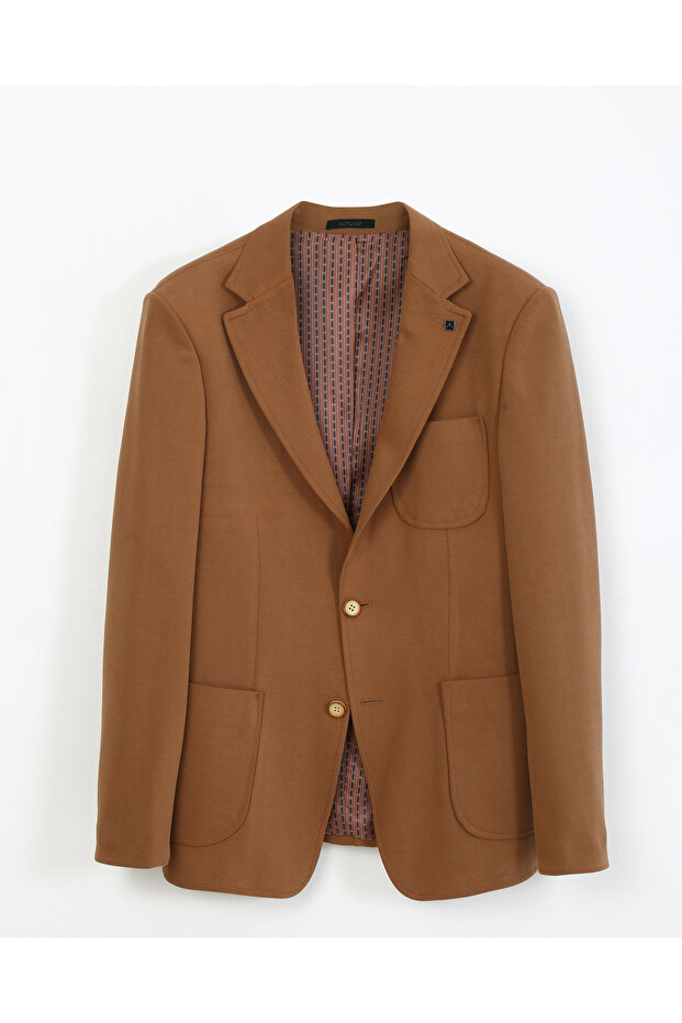 Camel Slim Fit Blazer - Single Jacket 7160-1-4