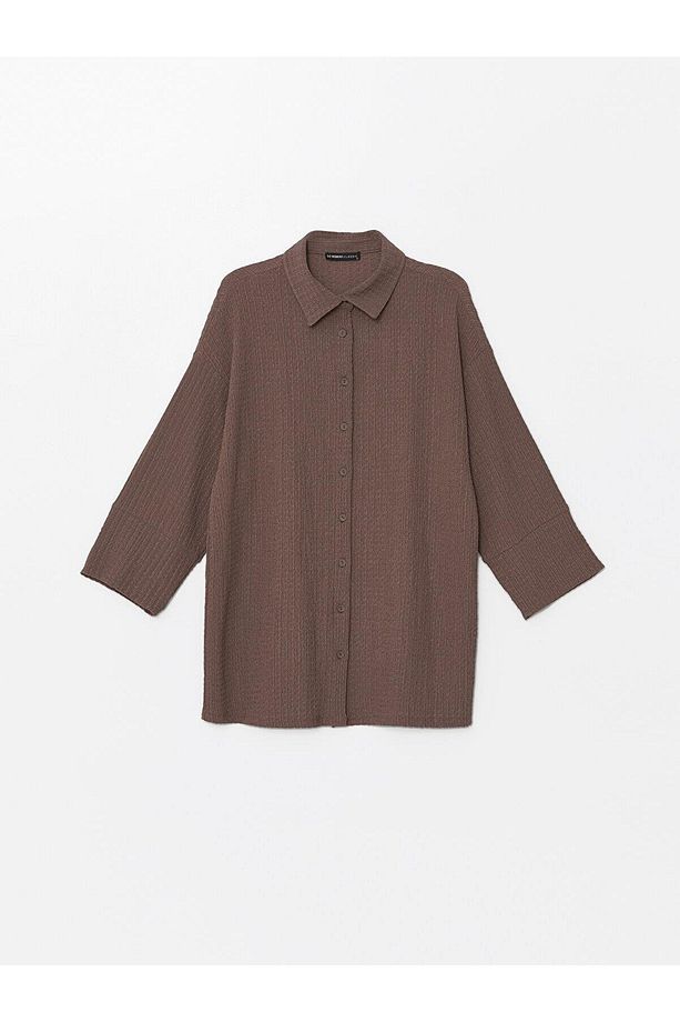 LCWAIKIKI Basic Düz Oversize Kadın Gömlek Tunik - 1