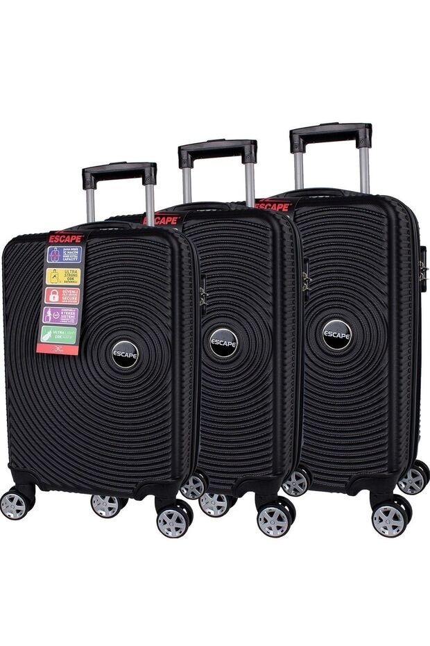 Siyah Samso Abs 8 Tekerlek Valiz Seti - 1