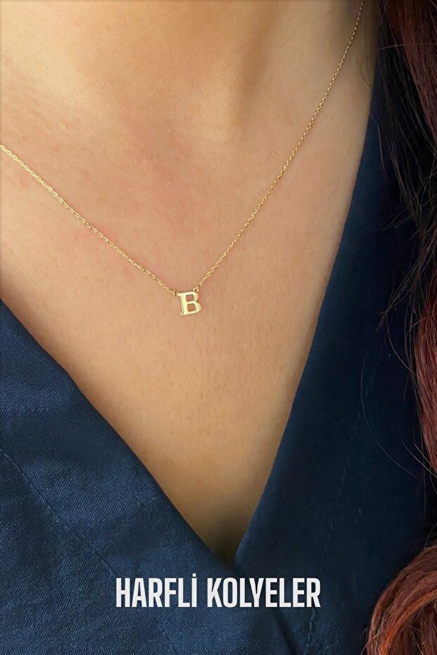 B Harfli Altın Kolye - 6