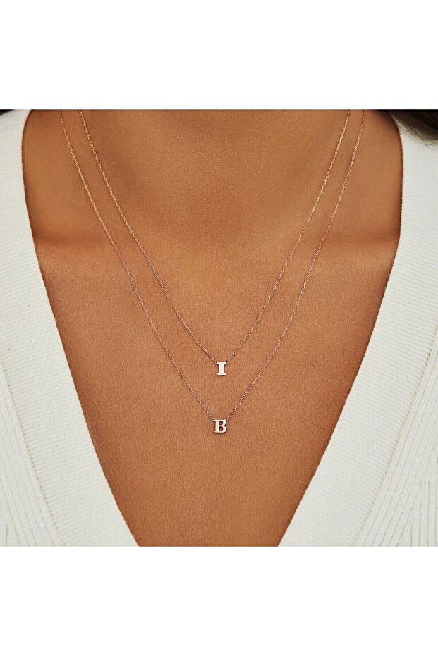 B Harfli Altın Kolye - 4