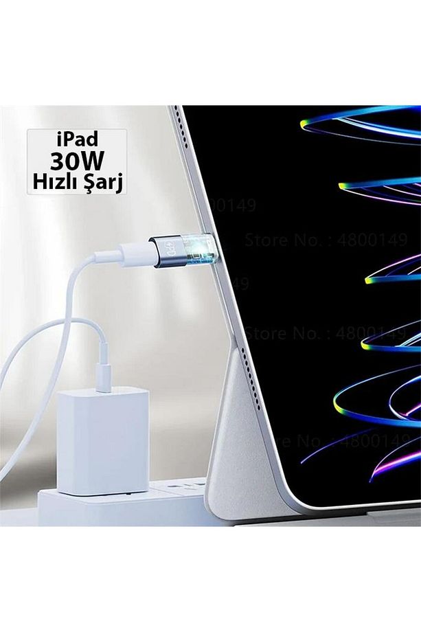 Koruma Çipli 30W Lightning to Type-C Dönüştürücü İphone To Type-C Hızlı çevirici Şarj Adaptör - 2