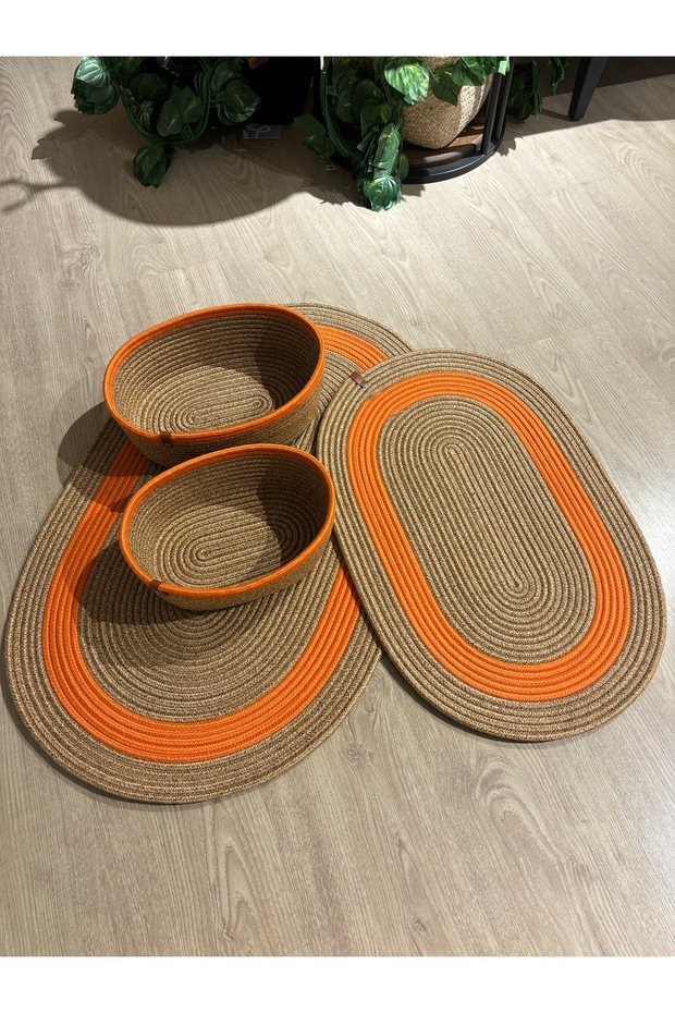 Amsterdam Jüt , Hasır ,Banyo Paspas Takımı, 4'lü Banyo Takımı - 4
