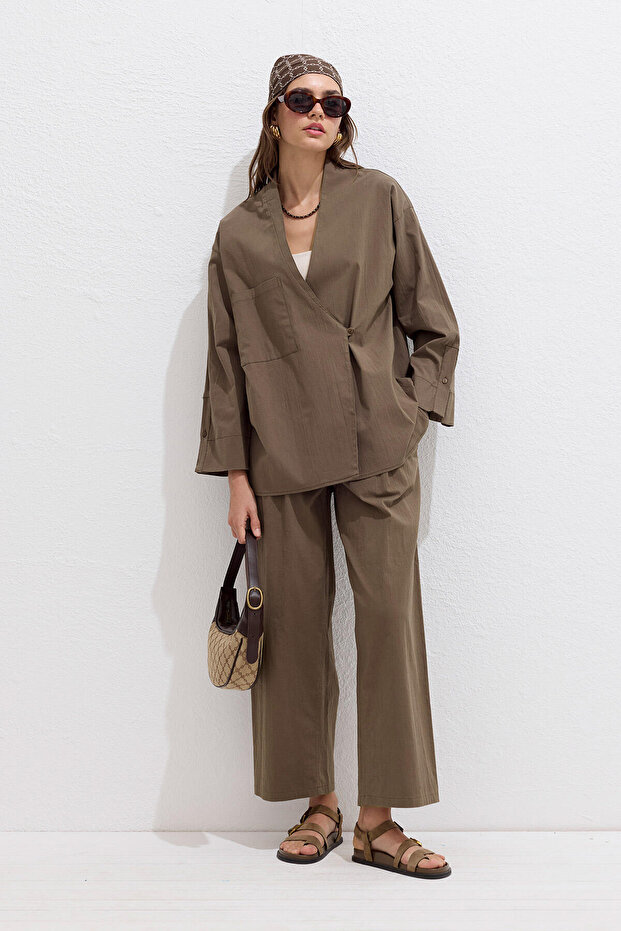 Prémium PAMUT barna kimonó - 1