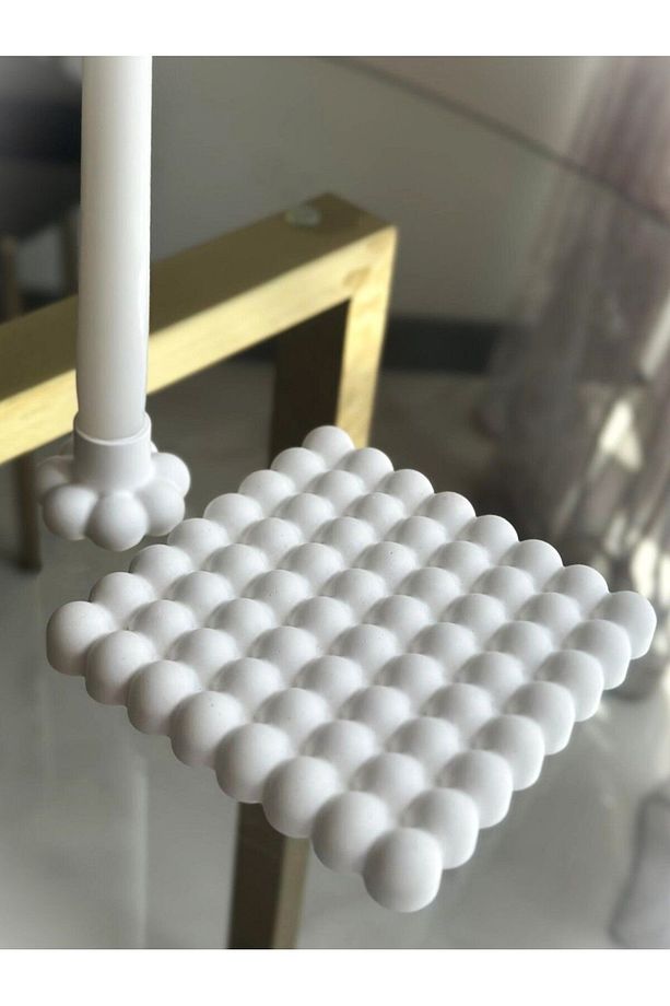 Dekoratif 3lü (ŞAMDAN MUM ŞAMDAN BUBBLE ALTLIK) Salon, Yatak Odası, Banyo Süs Eşyası Seti - 3