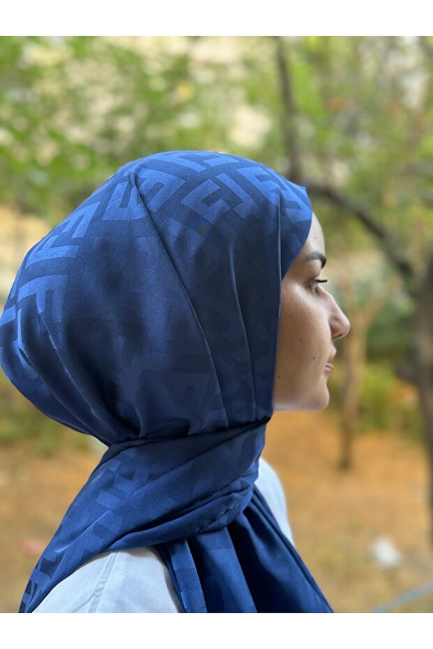 الحجاب حريري القطن الجاكار شال النيلي