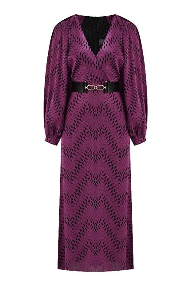 Derin V Yaka Elbise - 5